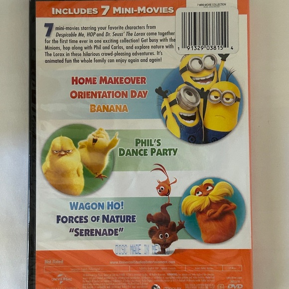 7 Mini-Movie Collection Disney Despicable Me, HOP & Dr. Seuss The Lorax DVD 2014 - Picture 3 of 5